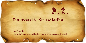 Moravcsik Krisztofer névjegykártya